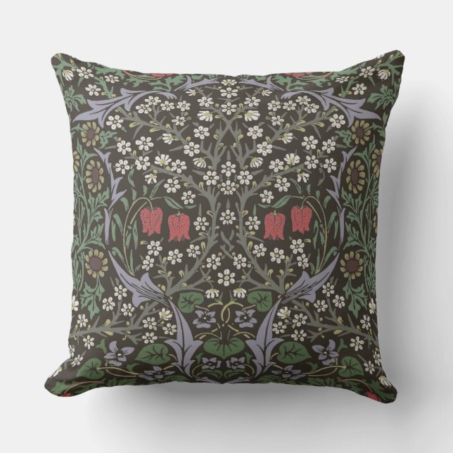 William Morris Blackthorn Tapestry Floral Cushion (Front)