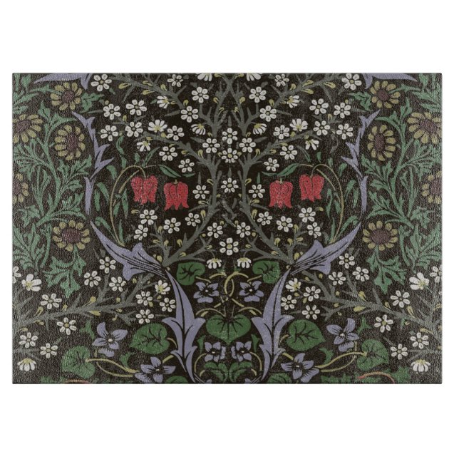 William Morris Blackthorn Tapestry Floral Cutting Board (Front)