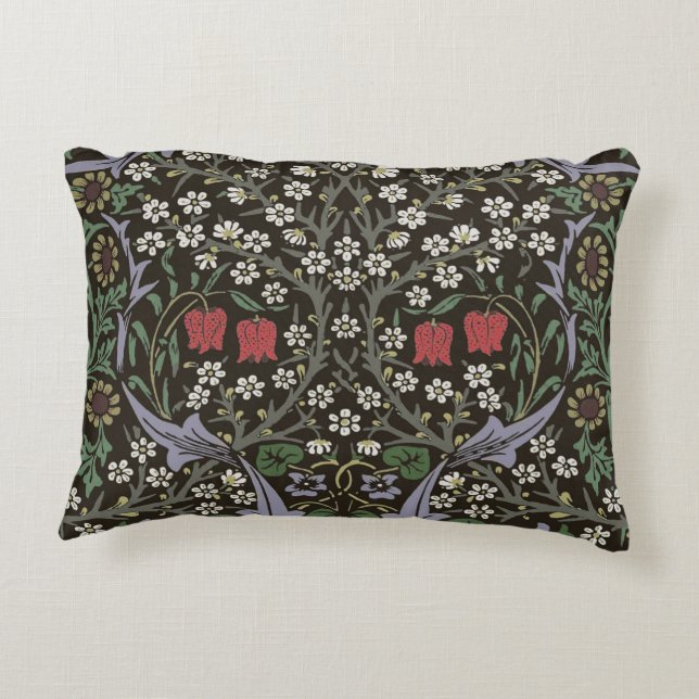 William Morris Blackthorn Tapestry Floral Decorative Cushion (Back)