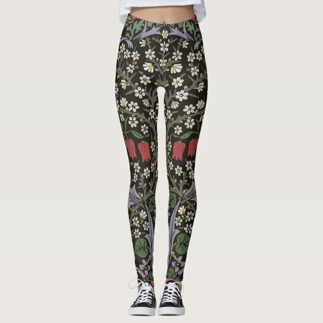William Morris Blackthorn Tapestry Floral Leggings (Front)