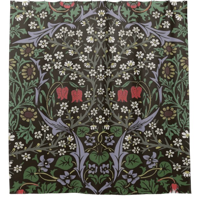 William Morris Blackthorn Tapestry Floral Shower Curtain (Front)