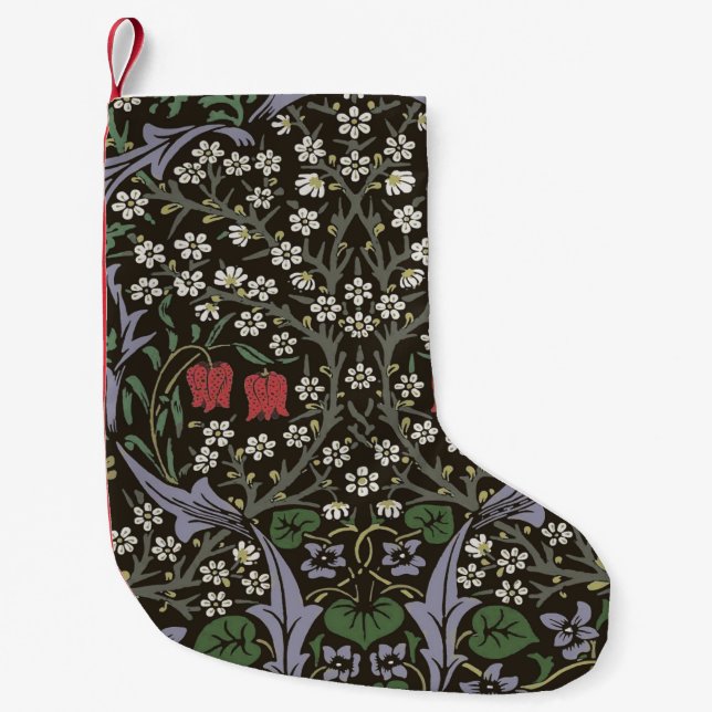 William Morris Blackthorn Tapestry Floral Small Christmas Stocking (Front)