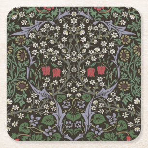 William Morris Blackthorn Tapestry Floral Square Paper Coaster