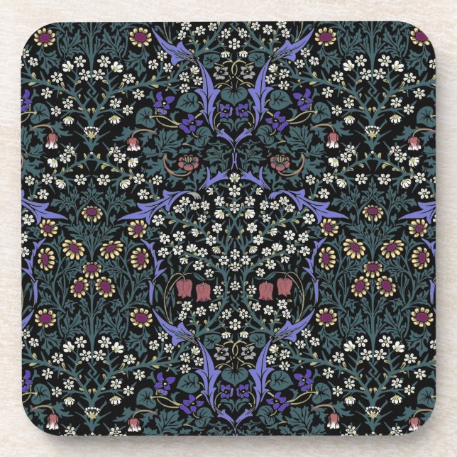 William Morris Blackthorn Victorian Wallpaper Coaster (Front)