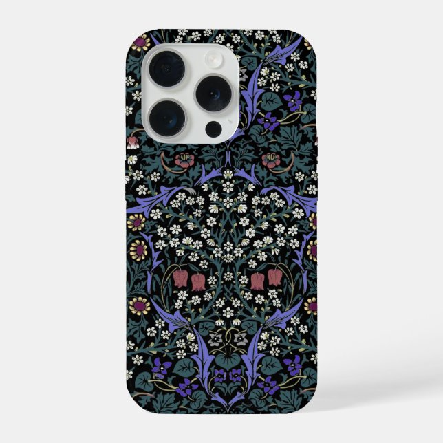 William Morris Blackthorn Victorian Wallpaper iPhone Case (Back)