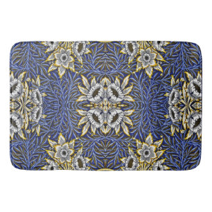 William Morris Blue and Gold Tulip Willow Design Bath Mat