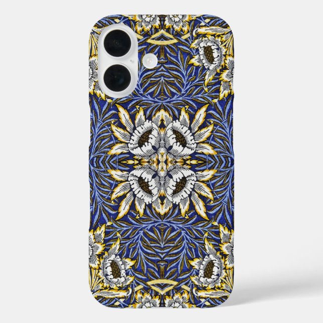 William Morris Blue and Gold Tulip Willow Design Case-Mate iPhone Case (Back)