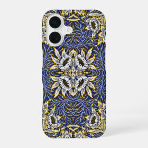 William Morris Blue and Gold Tulip Willow Design iPhone 16 Case