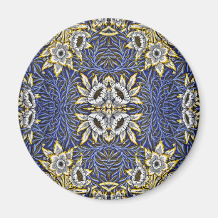 William Morris Blue and Gold Tulip Willow Design Magnet