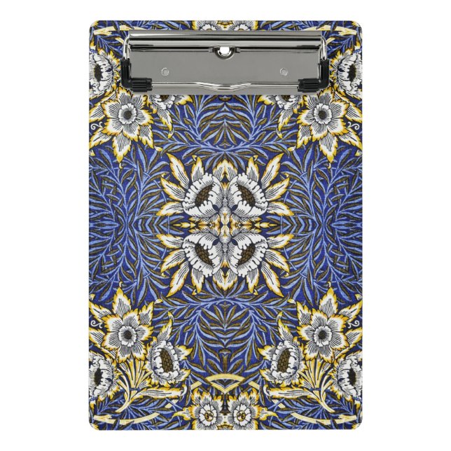William Morris Blue and Gold Tulip Willow Design Mini Clipboard (Front)