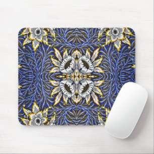 William Morris Blue and Gold Tulip Willow Design Mouse Mat