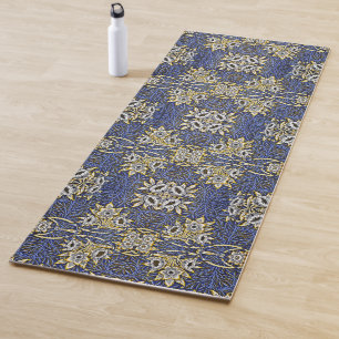William Morris Blue and Gold Tulip Willow Design Yoga Mat