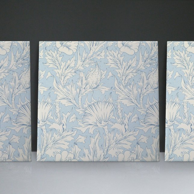 William Morris Blue Art Nouveau Floral Pattern Tile (Creator Uploaded)
