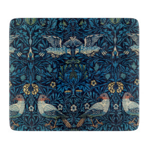 William Morris Blue Birds Floral Tapestry Classic Cutting Board