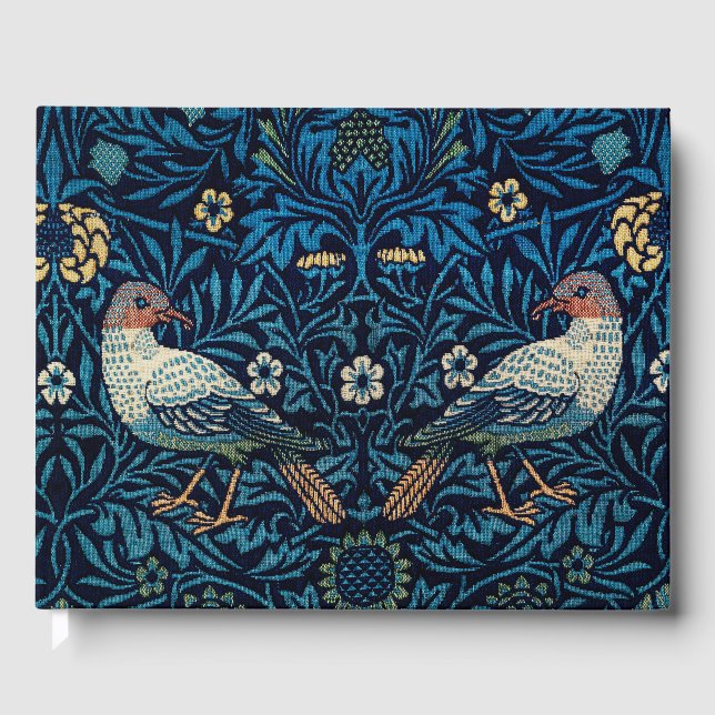 William Morris Blue Birds Tapestry Classic Guest Book (Front)