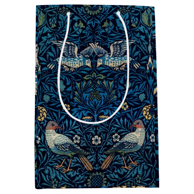 William Morris Blue Birds Tapestry Classic Medium Gift Bag (Front)