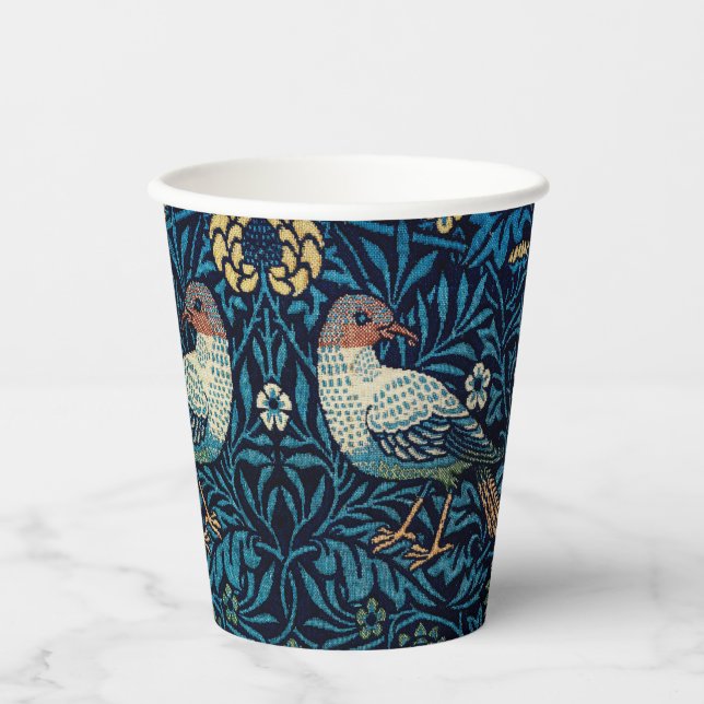 William Morris Blue Birds Tapestry Classic Paper Cups (Front)