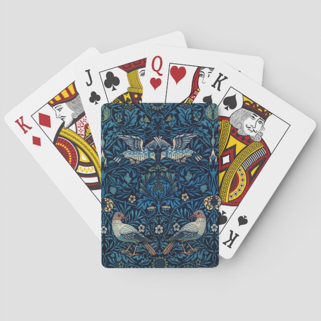 William Morris Blue Birds Tapestry Classic Playing Cards (Back)