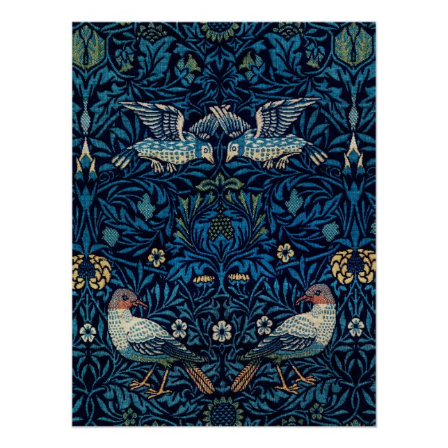 William Morris Blue Birds Tapestry Classic Poster (Front)