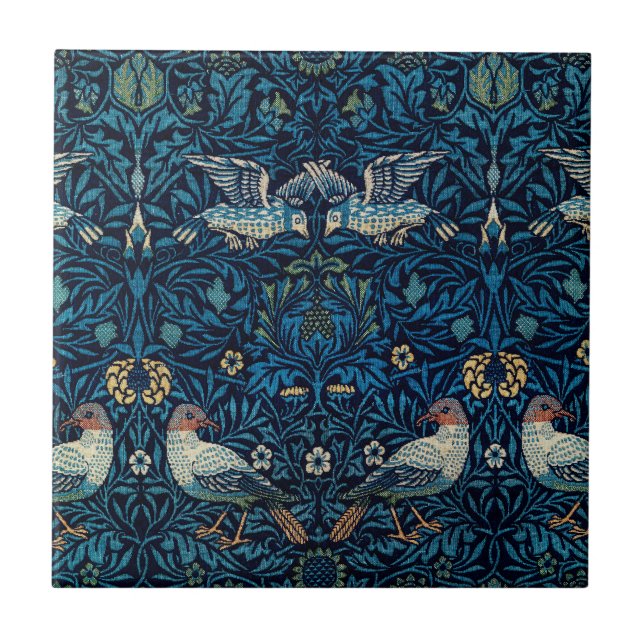 William Morris Blue Birds Tapestry Classic Tile (Front)