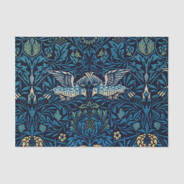 William Morris Blue Birds Tapestry Classic Tissue Paper (Front)