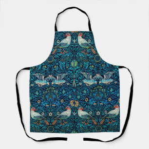 William Morris Blue Floral & Bird Print Apron