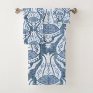 William Morris Blue Floral Pattern Classic Bath Towel Set