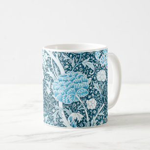 William Morris Blue Floral Pattern Pre-Raphaelites Coffee Mug