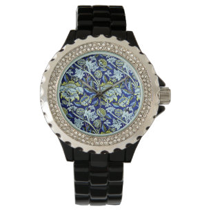 William Morris Blue Floral Pattern Watch