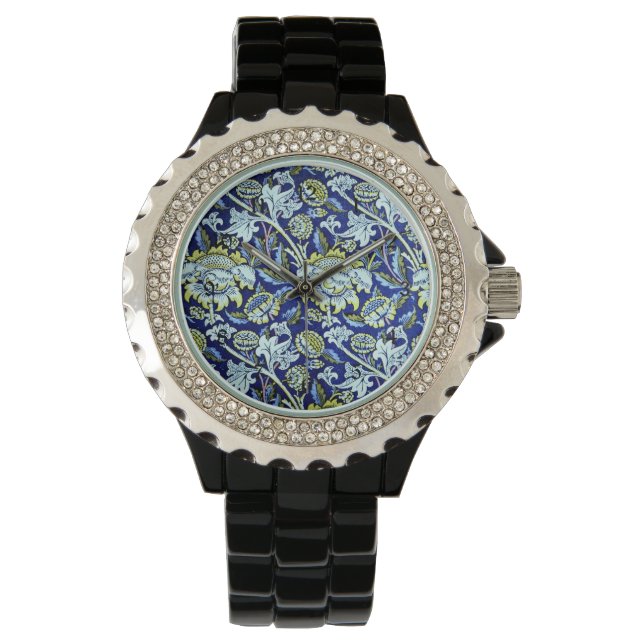 William Morris Blue Floral Pattern Watch (Front)