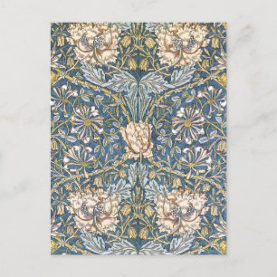 William Morris Blue Floral Postcard