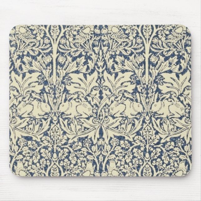 William Morris ,Blue grey ,pattern,art nouveau Mouse Mat (Front)