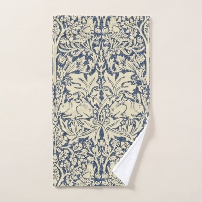 William Morris, Blue grey, pattern,art nouveau,vin Hand Towel (Hand Towel)