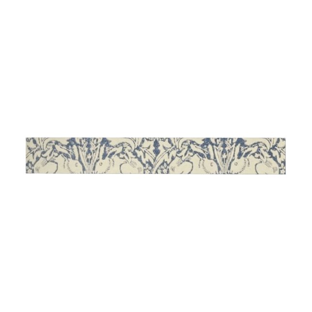 William Morris, Blue grey, pattern,art nouveau,vin Wraparound Address Label (Individual)