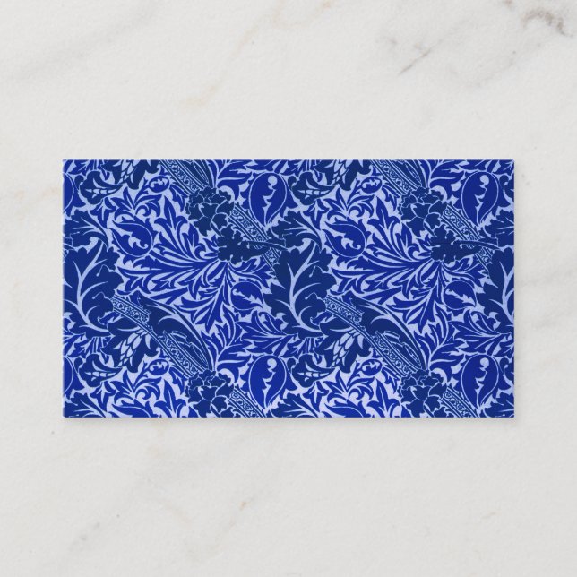 William Morris Blue Leaves Reception Seating Card (Front)