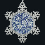 William Morris - Blue Mallow, famous pattern, Snowflake Pewter Christmas Ornament<br><div class="desc">William Morris - Blue Mallow,  famous design,  keepsake ornament</div>