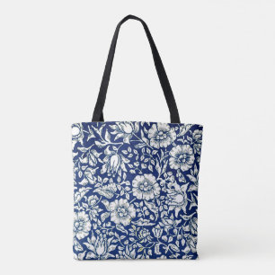 William Morris - Blue Mallow floral pattern Tote Bag
