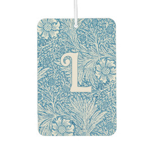 William Morris Blue Marigold Monogram Car Air Freshener