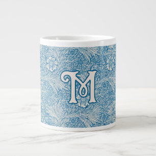 William Morris Blue Marigold Monogram Large Coffee Mug