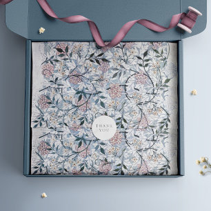 William Morris Blue Pattern Design Vintage Floral Tissue Paper