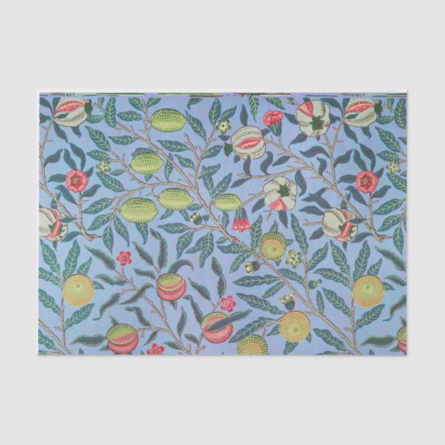 William Morris Blue Tissue Paper Decoupage (Front)