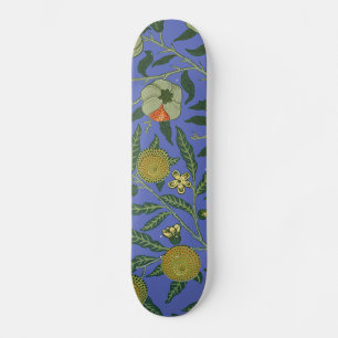 William Morris Blue Wallpaper Pattern Skateboard