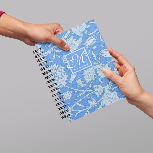 William Morris - Blue Wild Tulips & Monogram Notebook (Creator Uploaded)