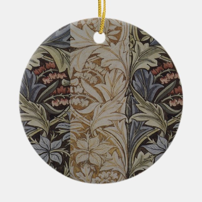 William Morris Bluebell Tapestry Botanical Classic Ceramic Tree Decoration (Front)