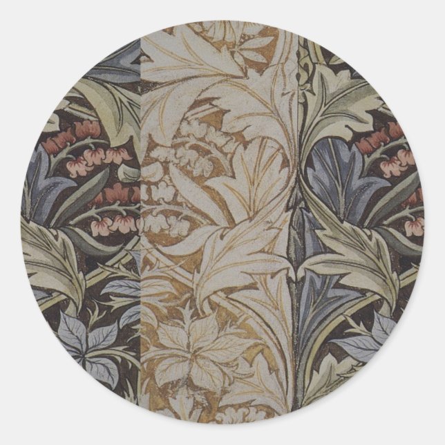 William Morris Bluebell Tapestry Design Classic Round Sticker (Front)