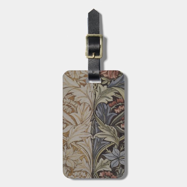 William Morris Bluebell Tapestry Design Luggage Tag (Front Vertical)