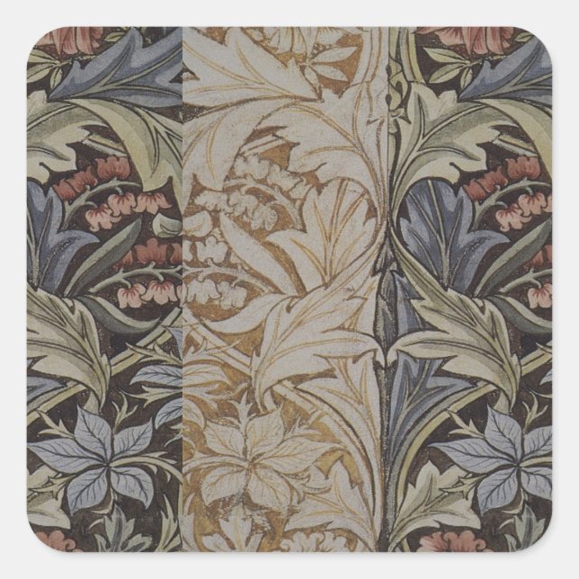William Morris Bluebell Tapestry Design Square Sticker (Front)