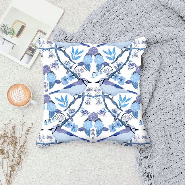 William Morris Bluejay Inspired Botanical Peri  Cushion (Creator Uploaded)