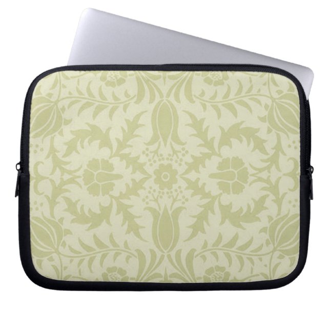 William Morris Borage vintage soft green damask Laptop Sleeve (Front)