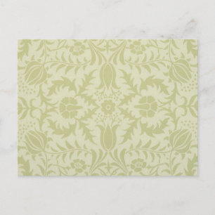 William Morris Borage vintage soft green damask Postcard